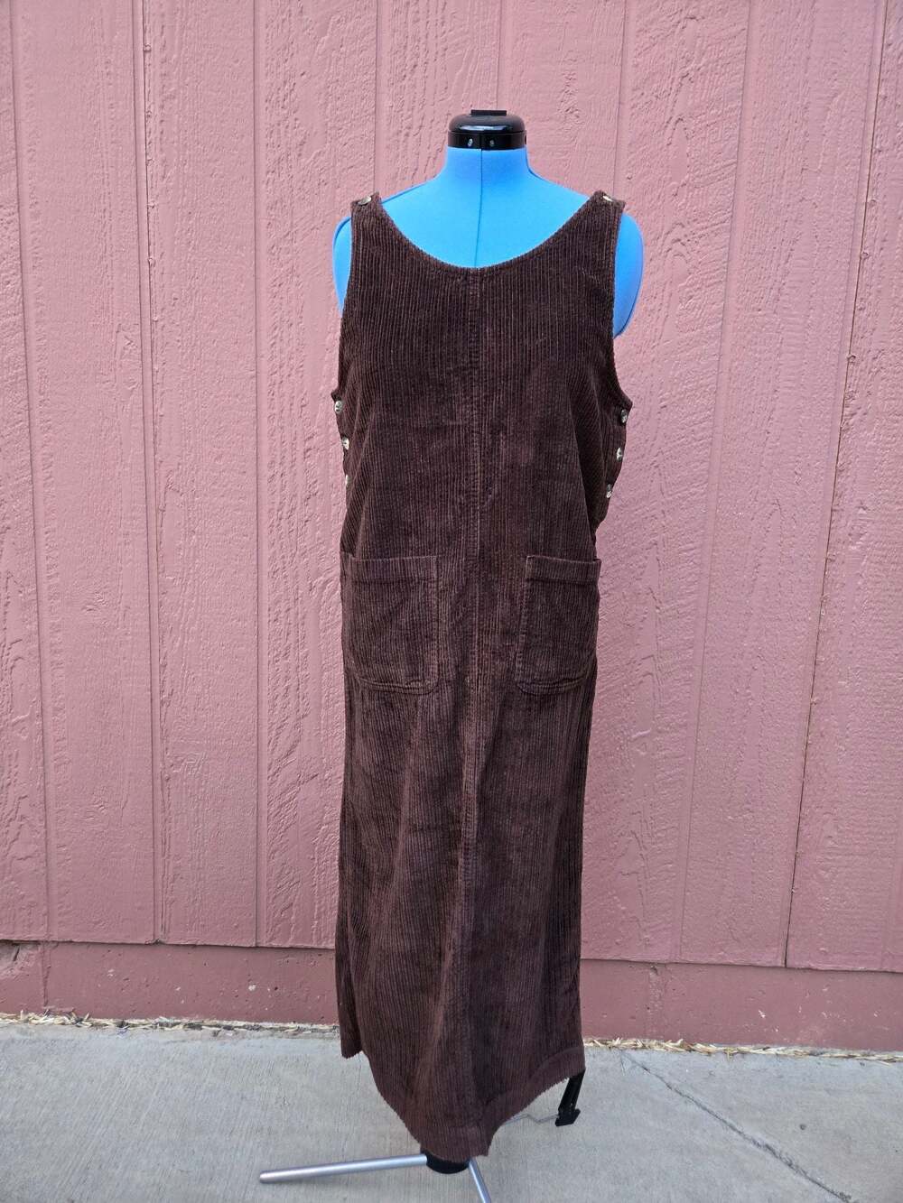 J. Jill Brown Corduroy Maxi Pinafore Dress